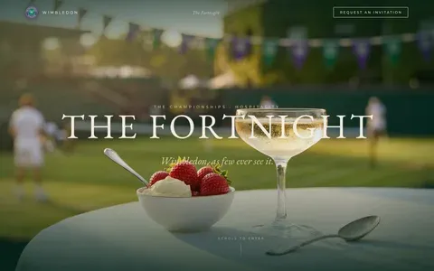 The Fortnight: Cinematic Hospitality Landing, Champagne on Institutional Green