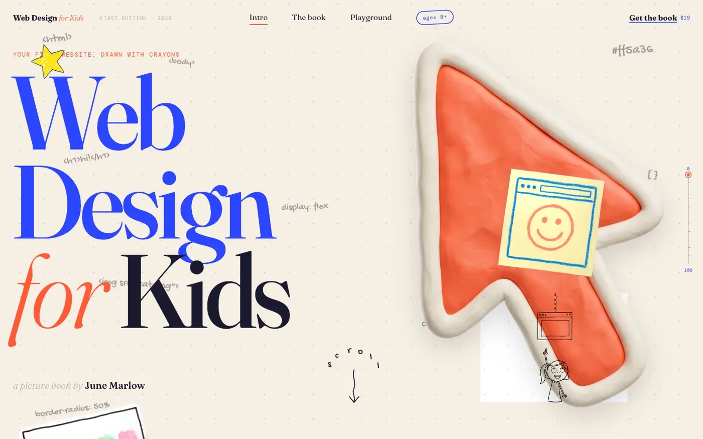Web Design for Kids: Cinematic Picture-Book Landing on Cream Paper